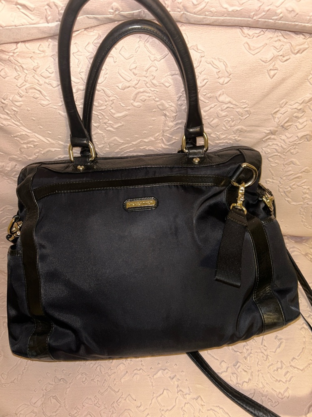 Rebecca Minkoff Black Nylon and Leather Diaper Bag with Gold Hardware - Picture 5 of 10